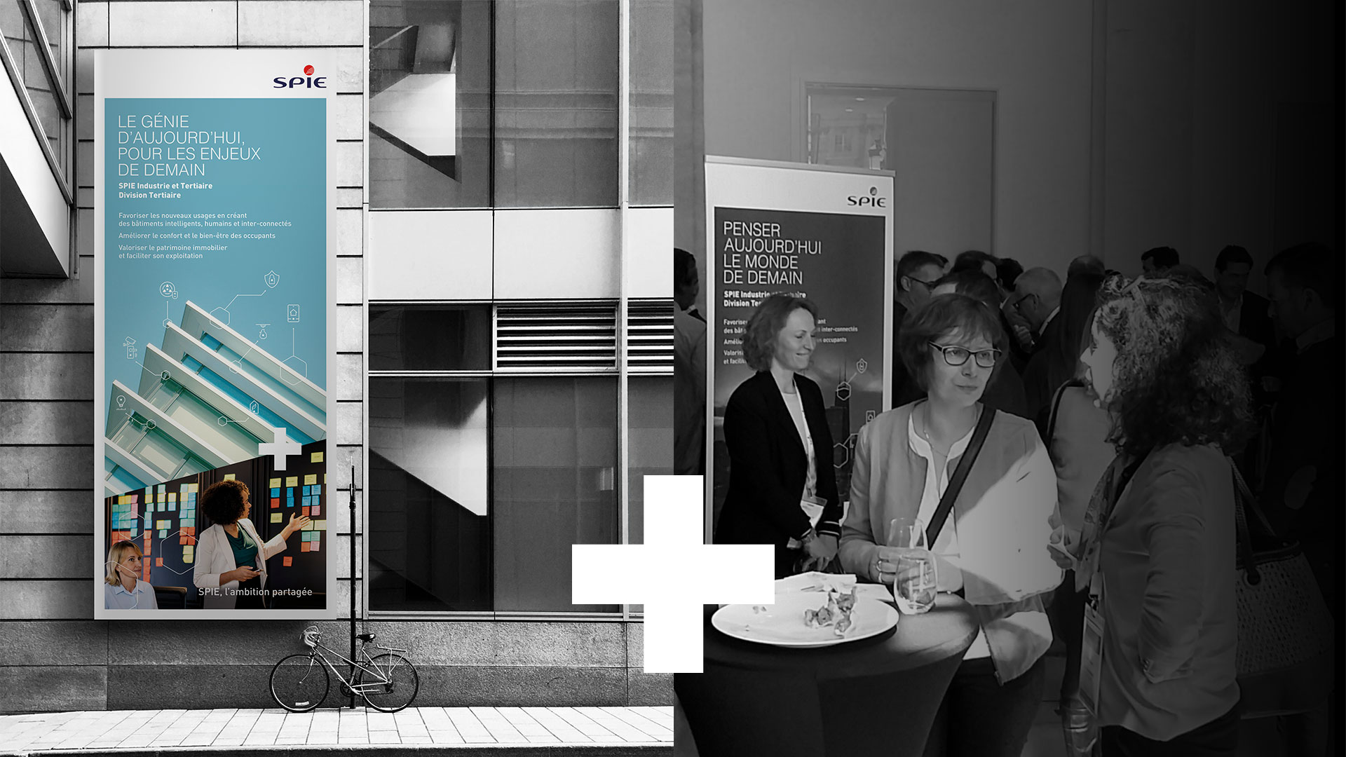 Déclinaison en kakémono par ISUKLO pour SPIE Industrie et Tertiaire - division Tertiaire